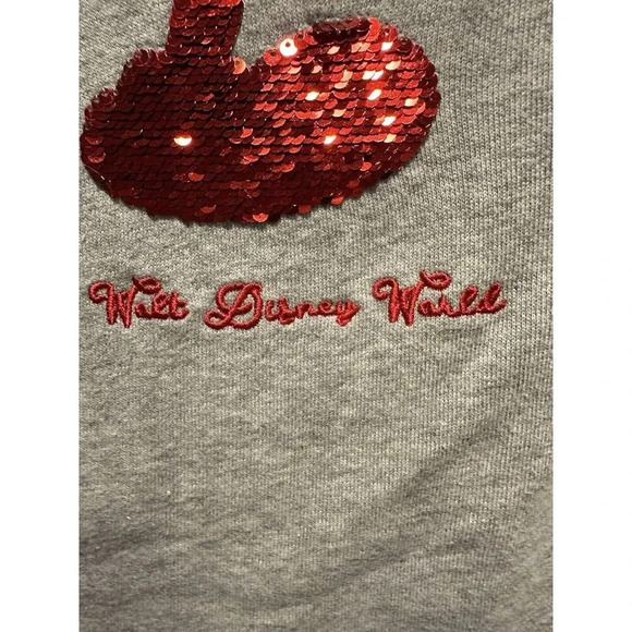 Disney Parks Mickey Mouse Red/ Silver Sequins Flip Pullover Sweatshirt Size XS - Picture 4 of 5